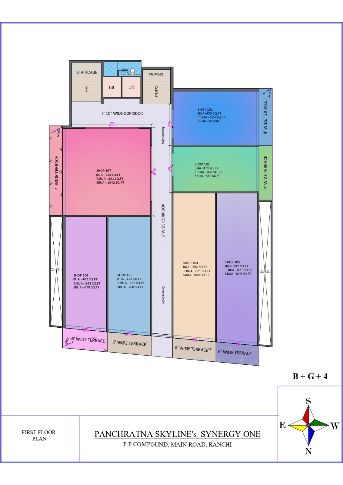 Panchratna Skyline's Synergy One , Main Road